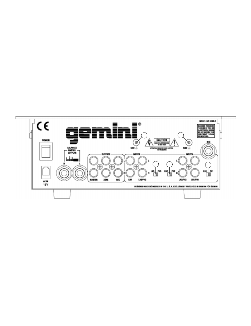 Gemini UMX-3 User Manual | Page 2 / 15