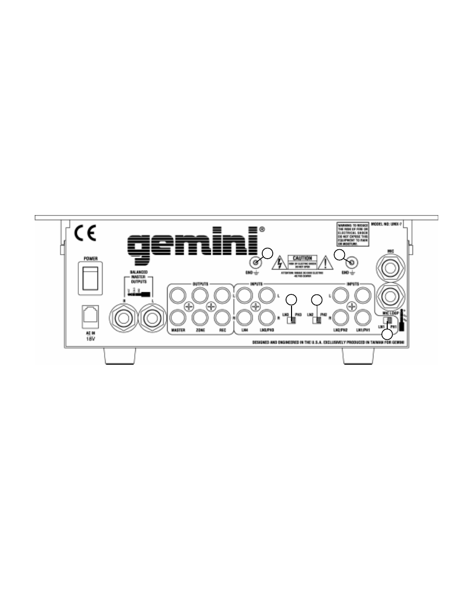 Gemini UMX-7 User Manual | Page 2 / 15