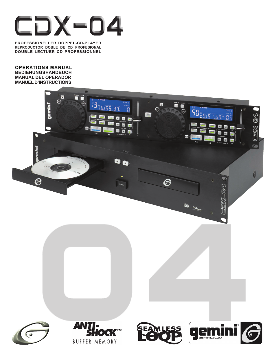 Gemini CDX-O4 User Manual | 16 pages