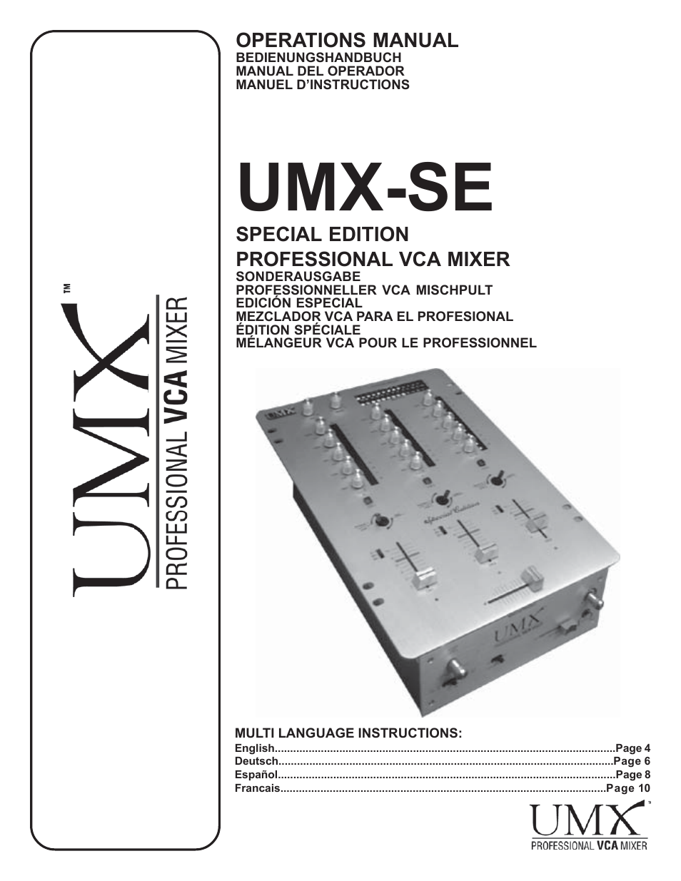 Gemini UMX-SE User Manual | 12 pages