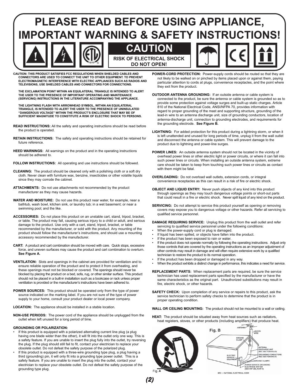 Caution | Gemini UMX-SE User Manual | Page 2 / 12