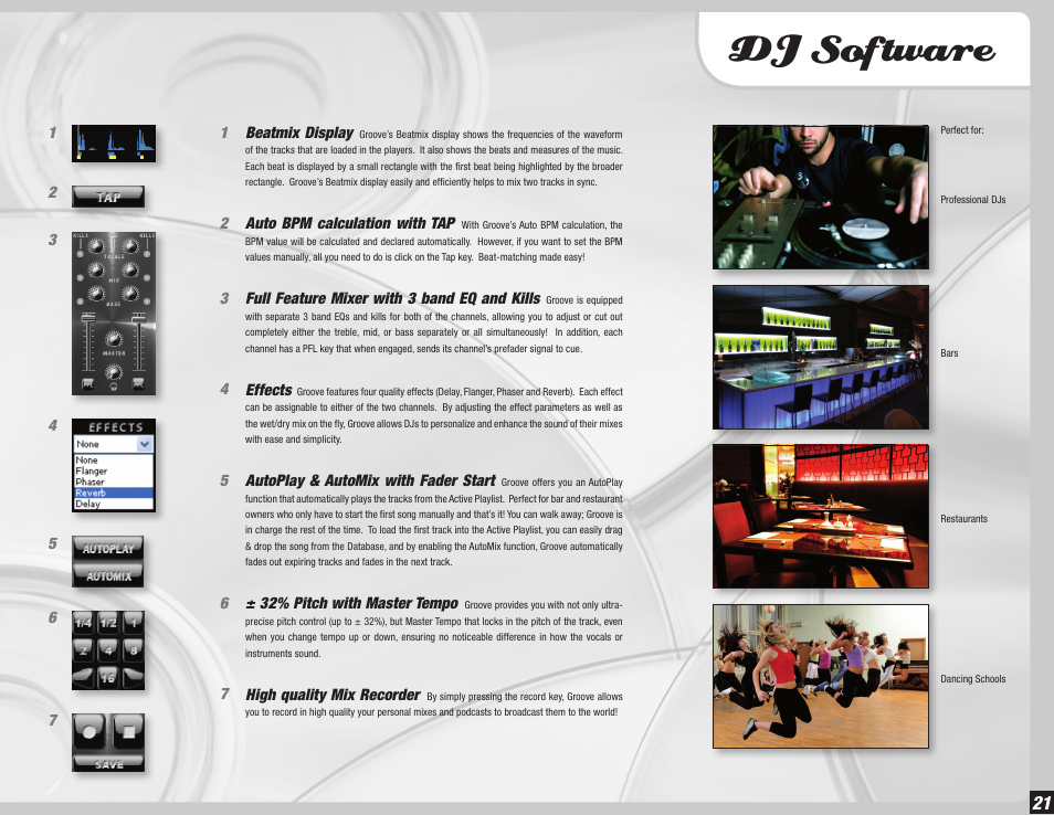 Dj software | Gemini Dual CD Mixing Console 36 User Manual | Page 21 / 36