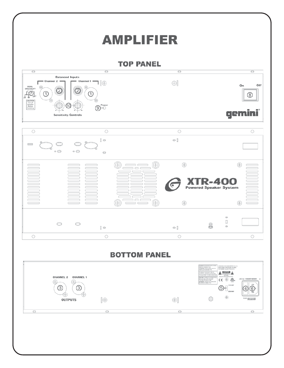 Gemini XTR-400 User Manual | Page 2 / 6