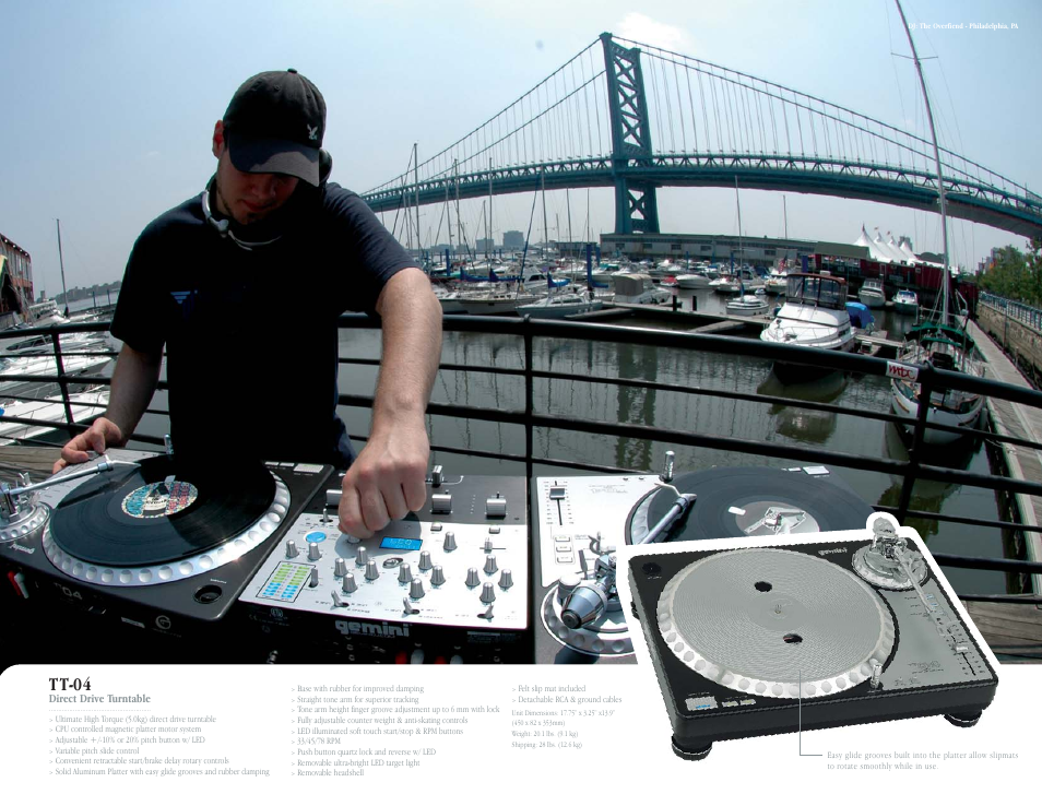 Tt-04, Direct drive turntable | Gemini CDT-05 User Manual | Page 20 / 40