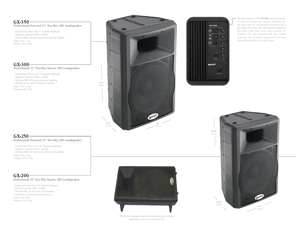Gx-200, Gx-250, Gx-300 | Gx-350 | Gemini CDT-05 User Manual | Page 30 / 40