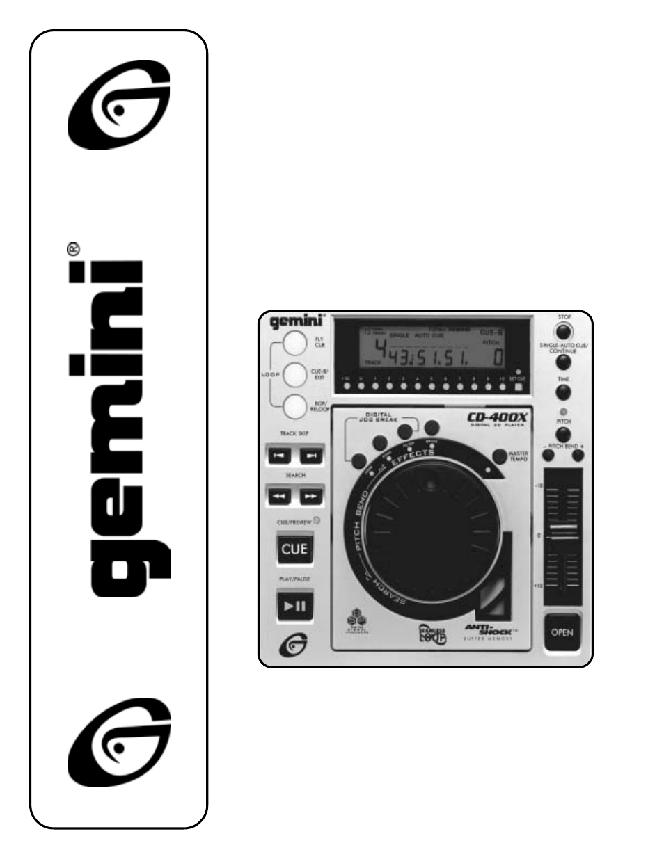 Gemini CD-400X User Manual | 12 pages