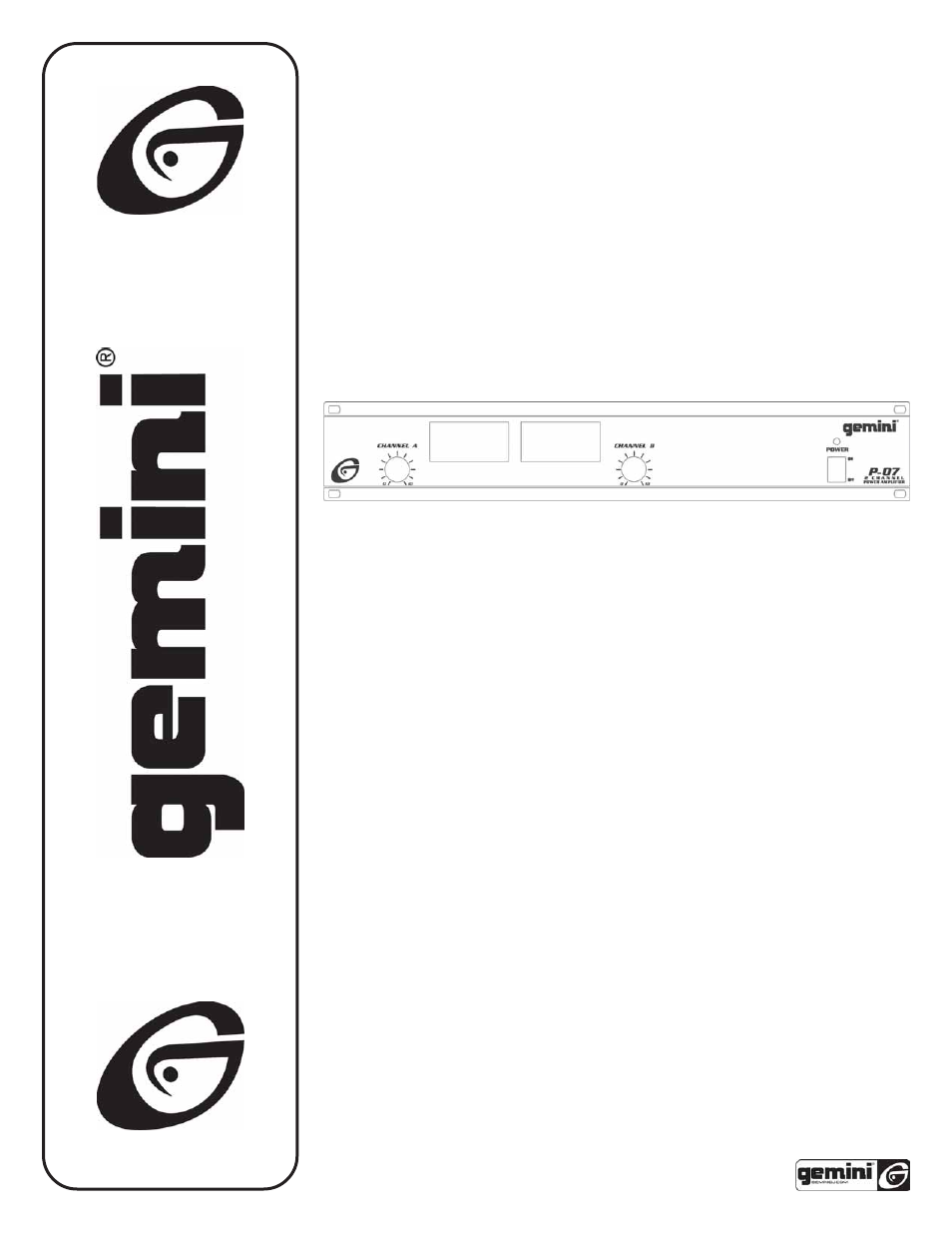 Gemini P-07 User Manual | 12 pages