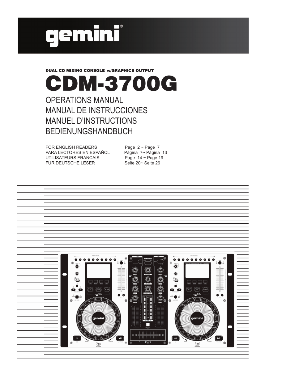 Gemini CDM-3700G User Manual | 27 pages