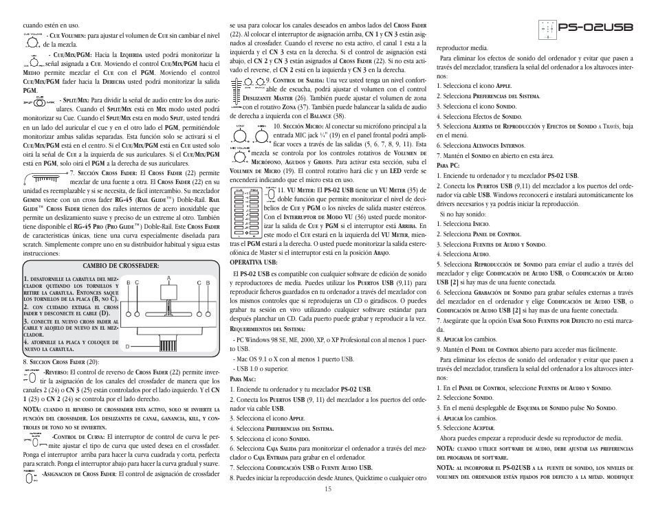 Ps-02usb | Gemini ps-02usb User Manual | Page 15 / 21
