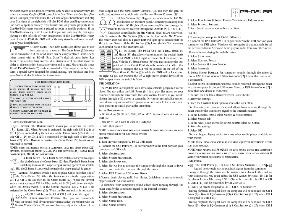 Ps-02usb | Gemini ps-02usb User Manual | Page 5 / 21