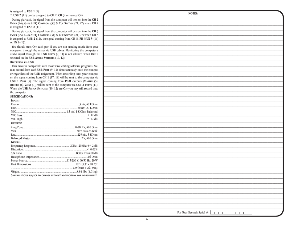 Gemini ps-02usb User Manual | Page 6 / 21