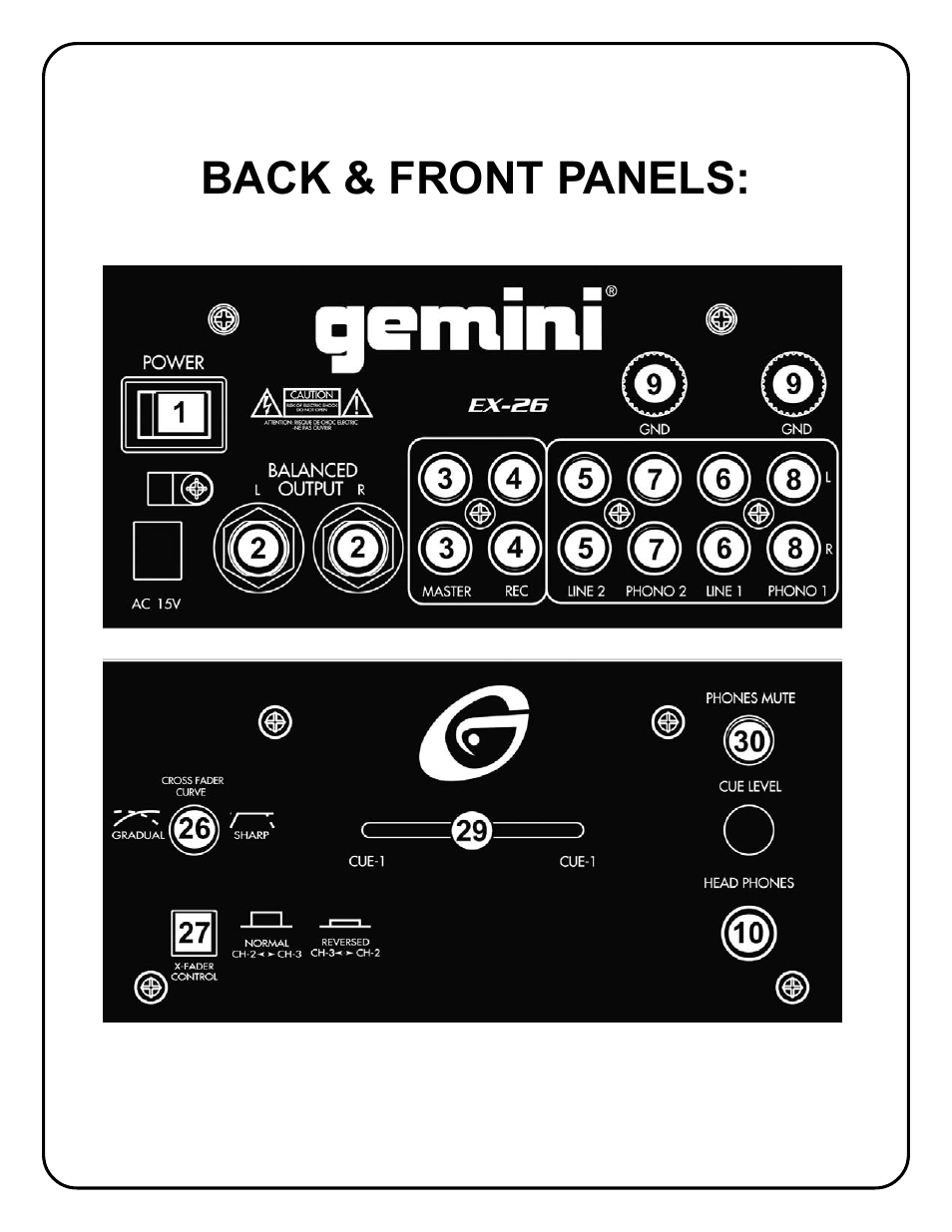 Gemini EX-26 User Manual | Page 3 / 19