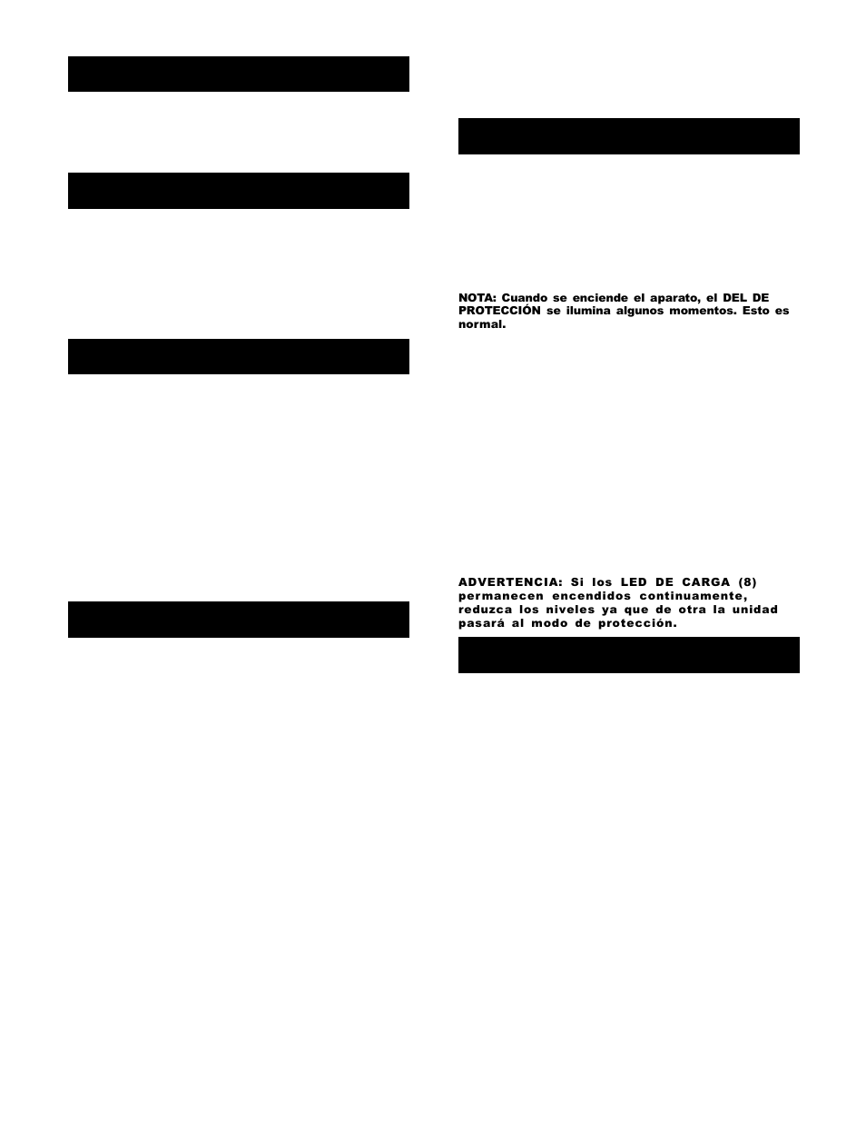 Introducción, Características, Advertencias | Conexiones, Operación, Especificaciones | Gemini XG-3001 User Manual | Page 5 / 8