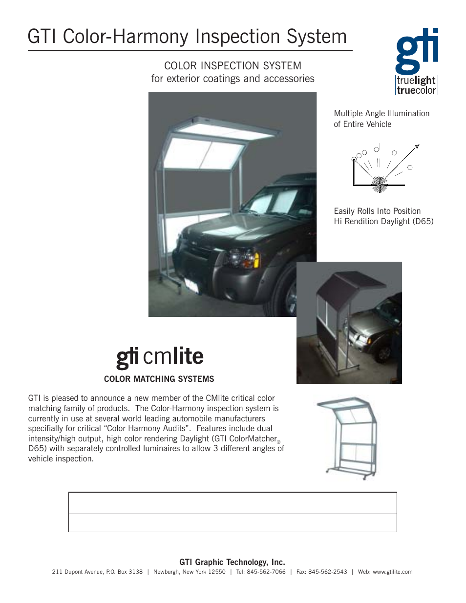 GTI Color Harmony Inspection System CHIS-1 User Manual | 1 page