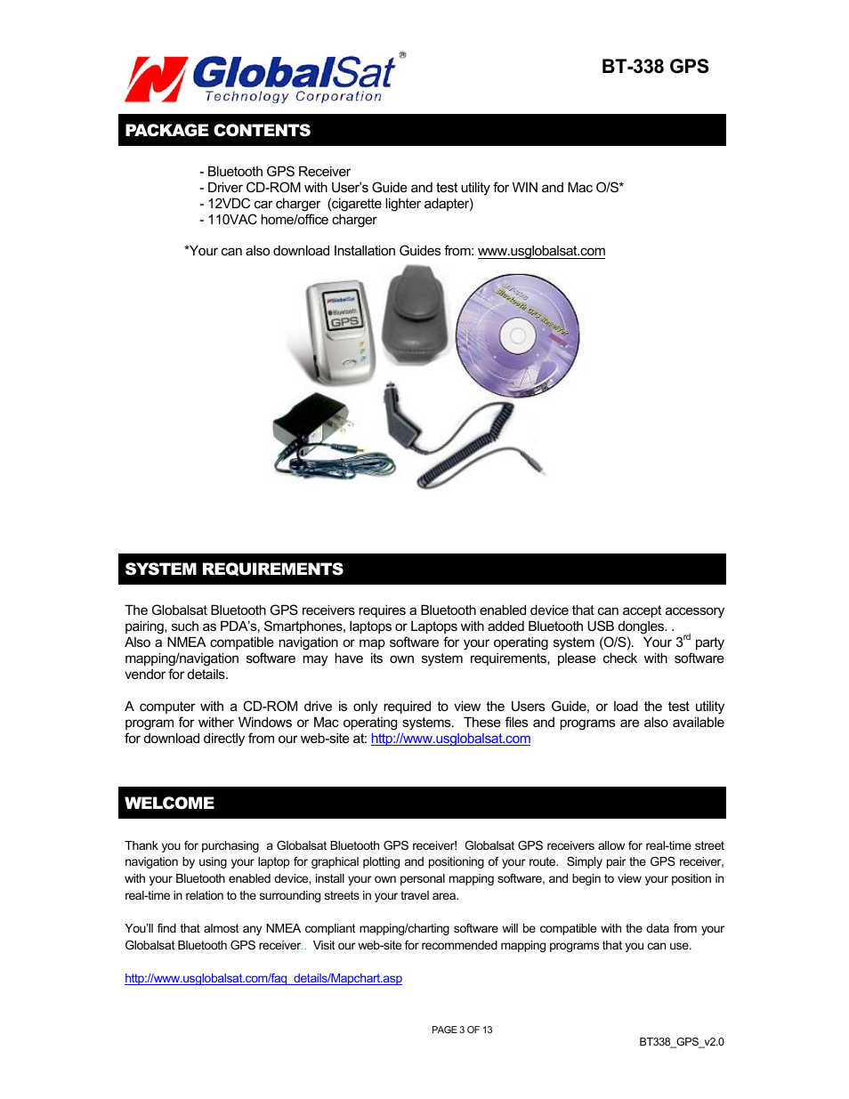 Bt-338 gps | Globalsat Technology BT-338 User Manual | Page 4 / 14