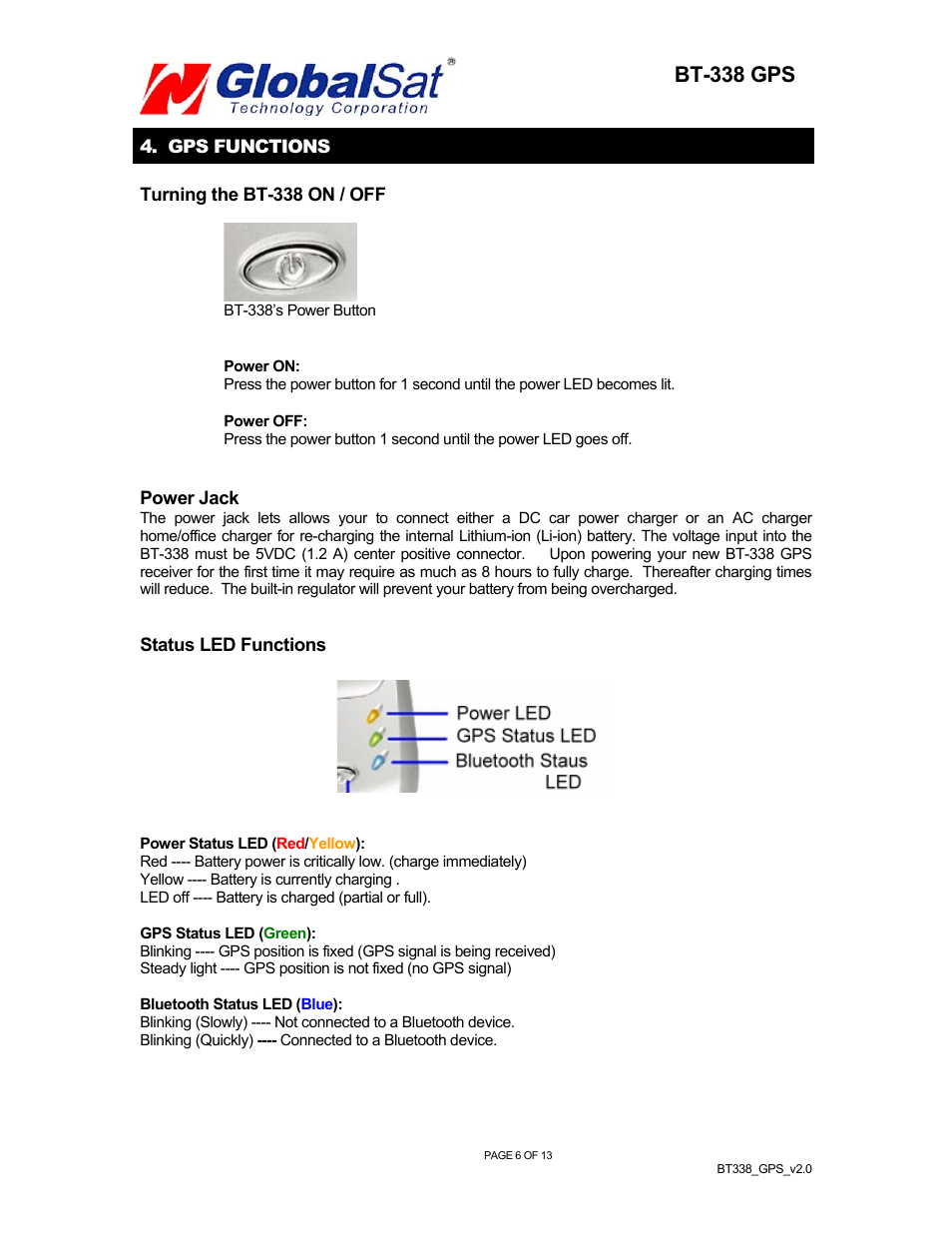 Bt-338 gps | Globalsat Technology BT-338 User Manual | Page 7 / 14