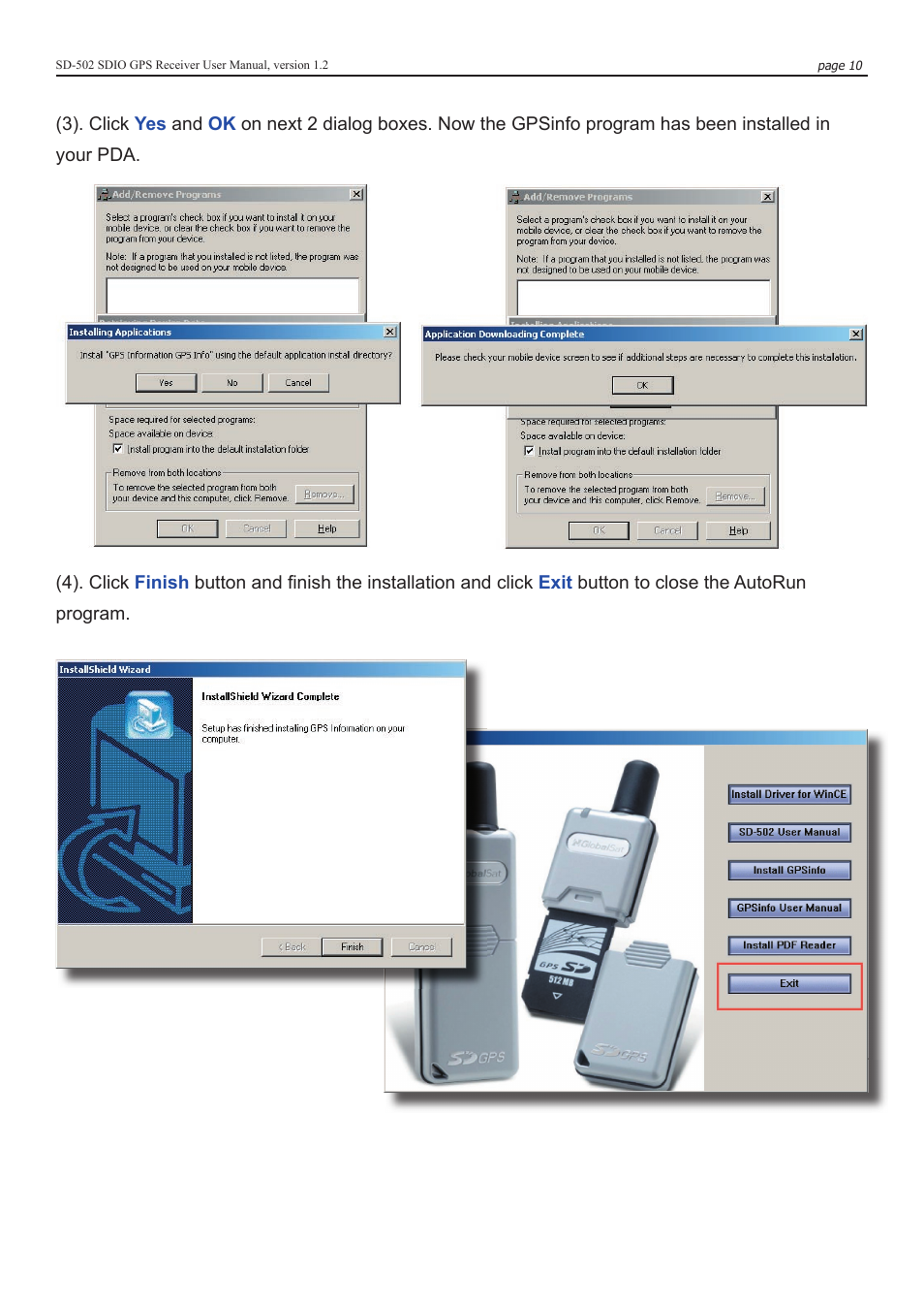 Globalsat Technology SD-502 SDIO User Manual | Page 10 / 12