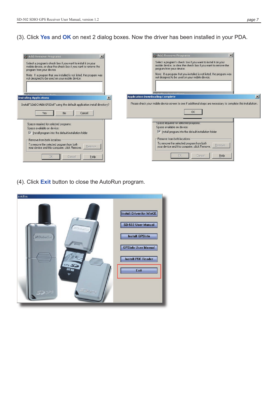 Globalsat Technology SD-502 SDIO User Manual | Page 7 / 12