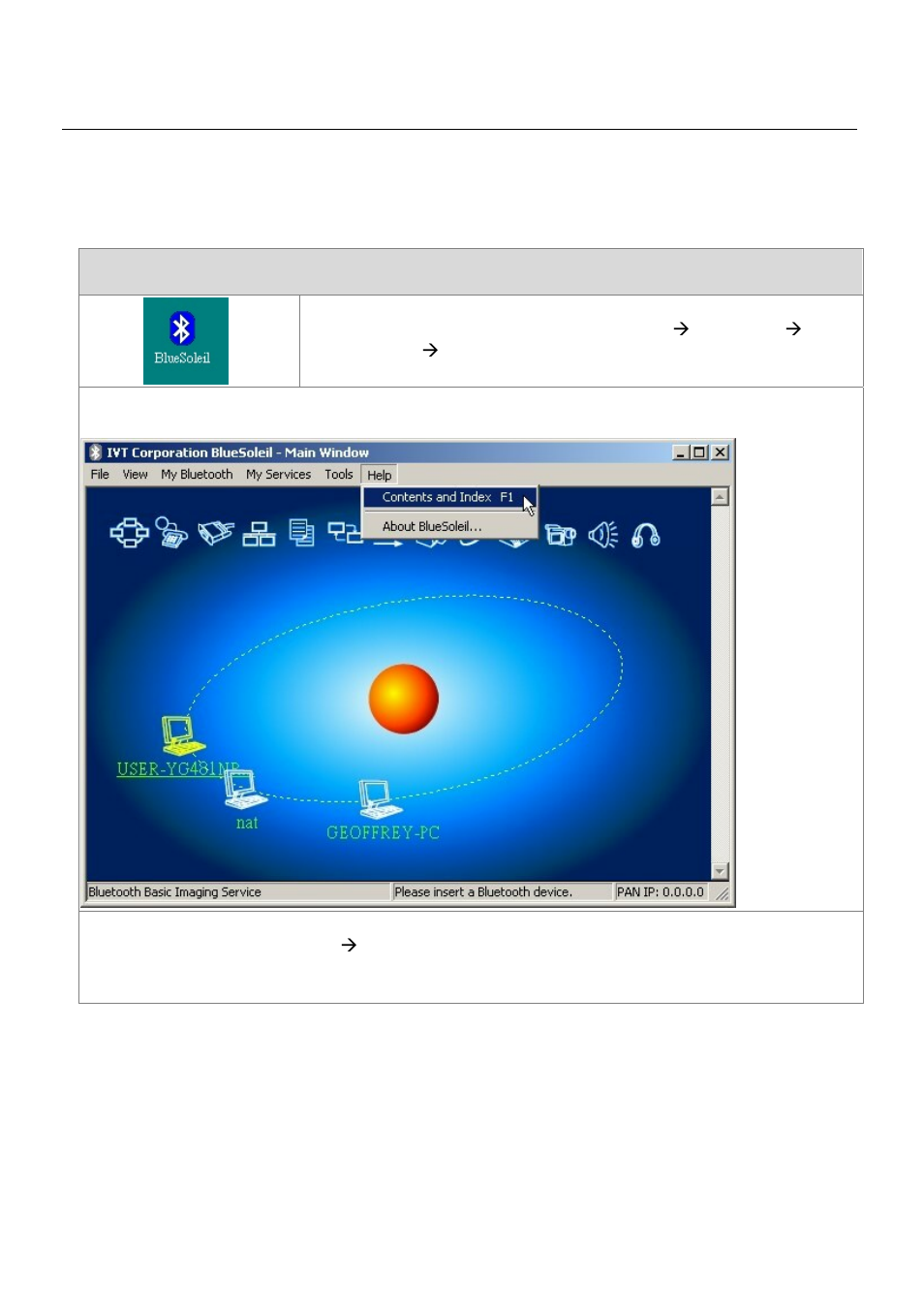 Start the connection software, Start the ivt bluesoleil software | Globalsat Technology BTA-806 User Manual | Page 4 / 8