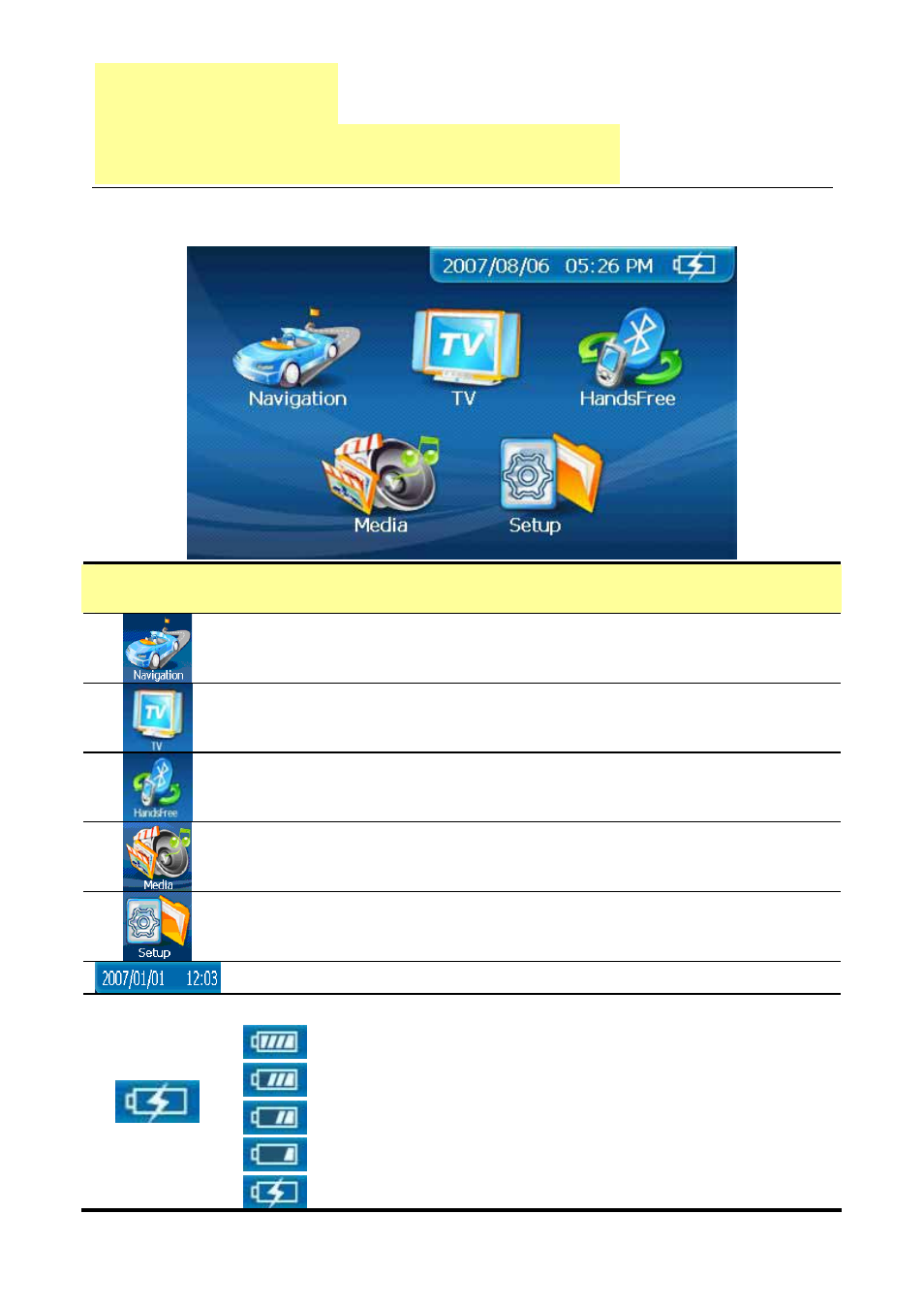 Chapter 3 software application, Main screen | Globalsat Technology GTV-580 User Manual | Page 16 / 54