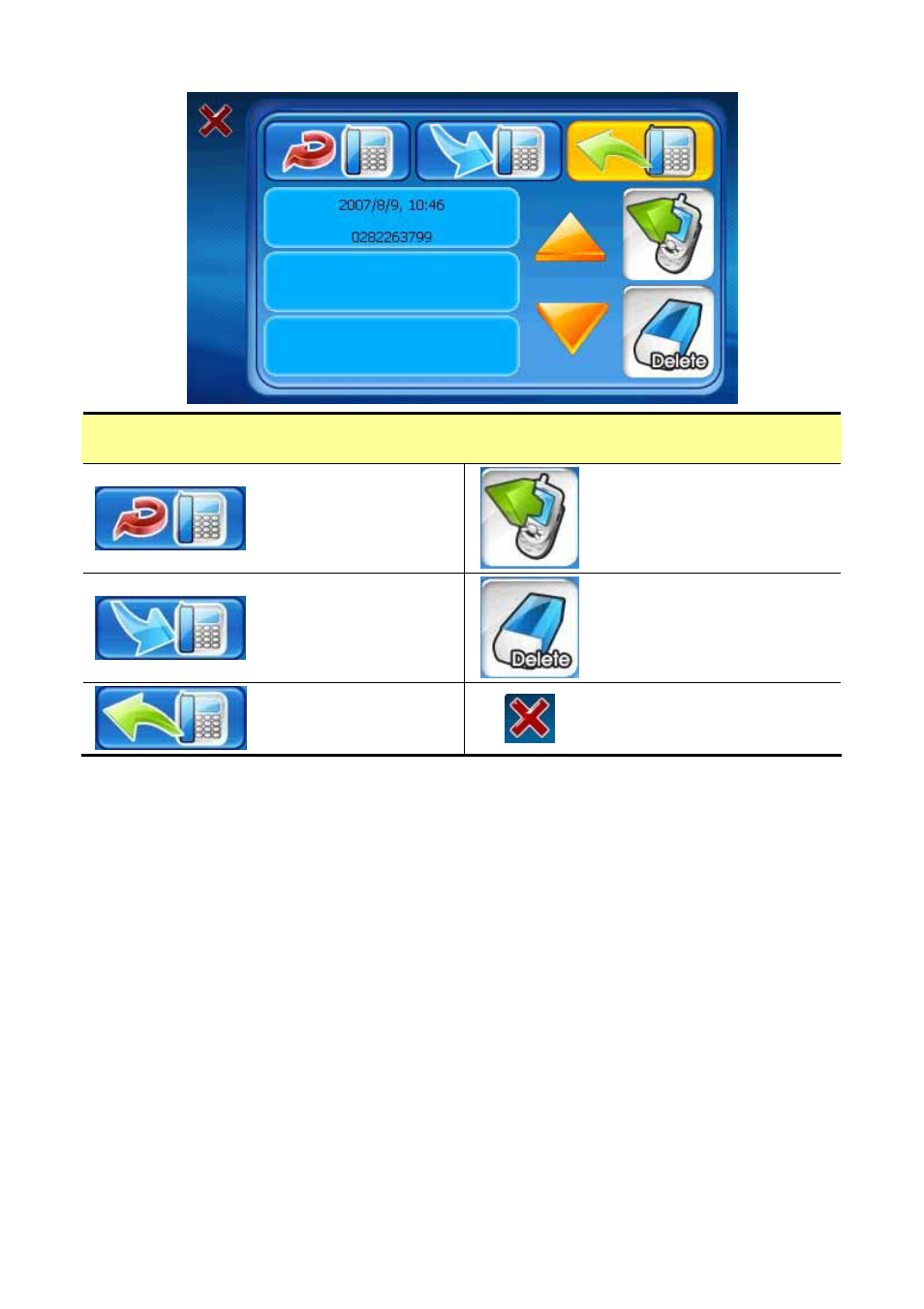 Call record | Globalsat Technology GTV-580 User Manual | Page 31 / 54