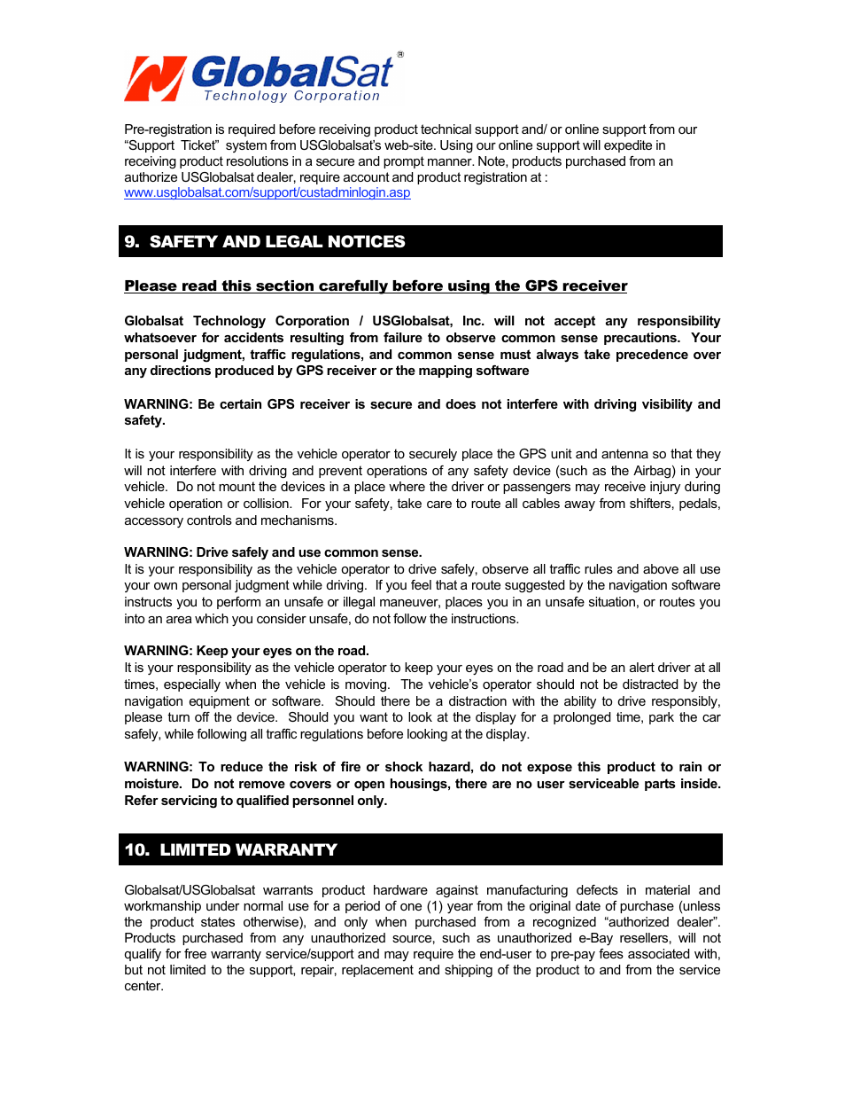 Globalsat Technology USB GPS Dongle ND-100 User Manual | Page 10 / 13