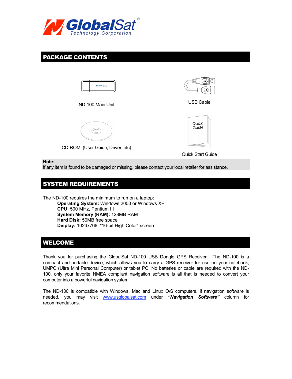 Globalsat Technology USB GPS Dongle ND-100 User Manual | Page 4 / 13