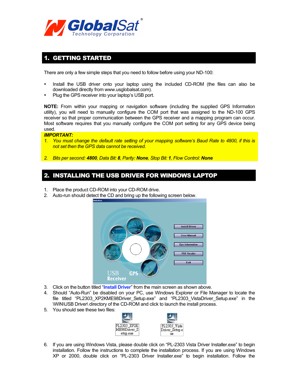 Globalsat Technology USB GPS Dongle ND-100 User Manual | Page 5 / 13