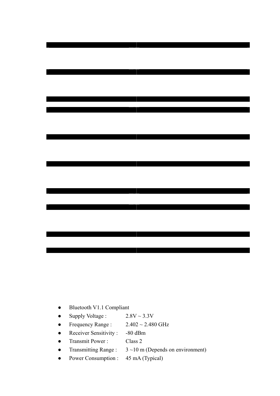 System specification, 1 bluetooth specification | Globalsat Technology Globalsat BT-308 User Manual | Page 9 / 10