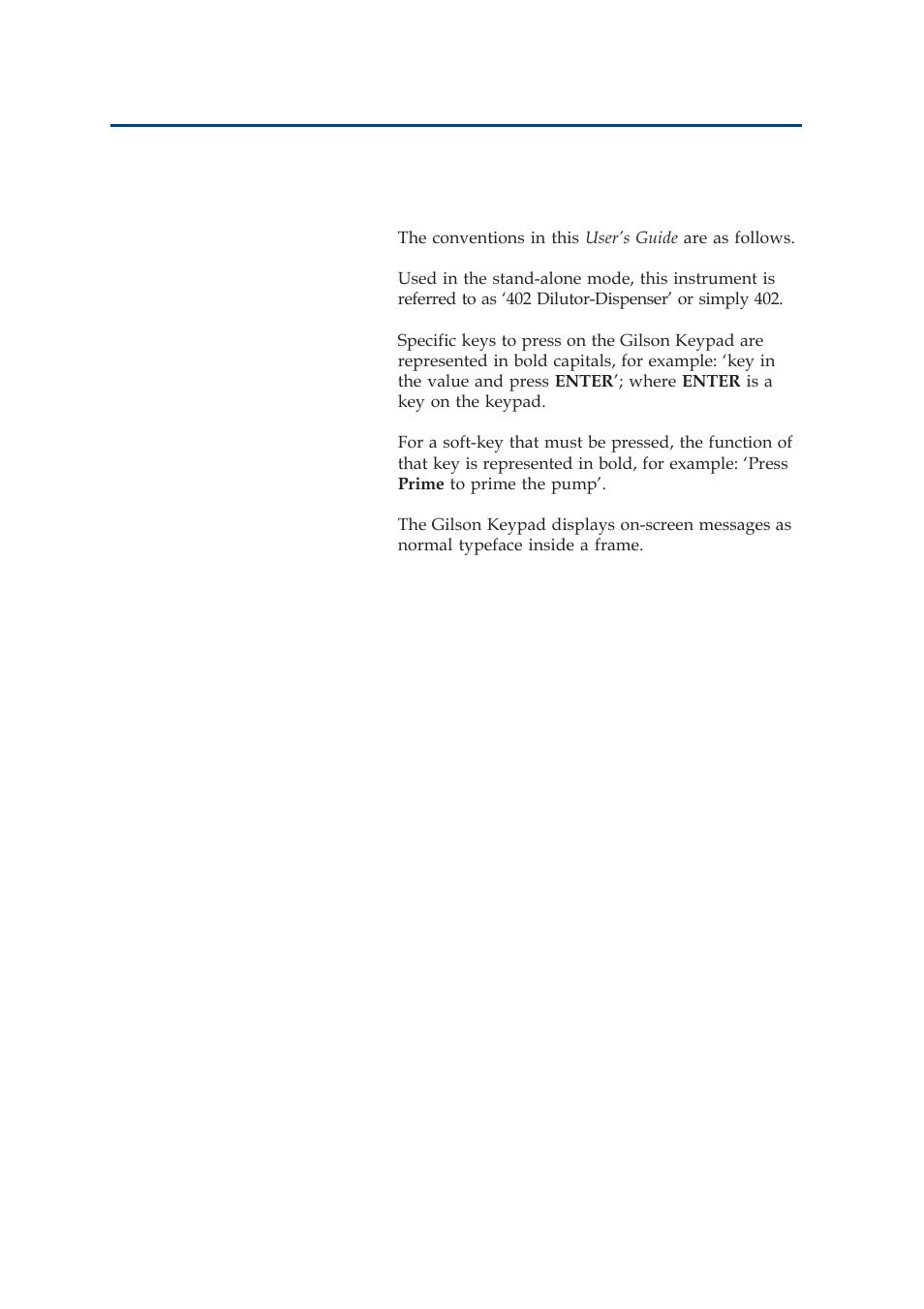 Notational conventions | Gilson 402 User Manual | Page 12 / 124