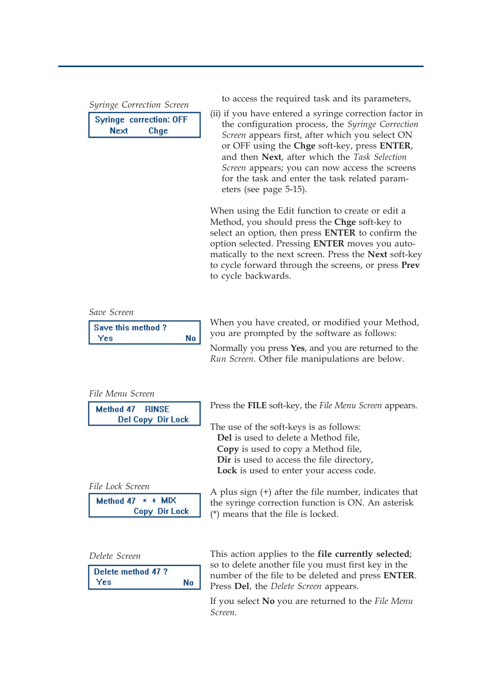 Operation - advanced use, Saving a method, File manipulations (file) | Gilson 402 User Manual | Page 60 / 124