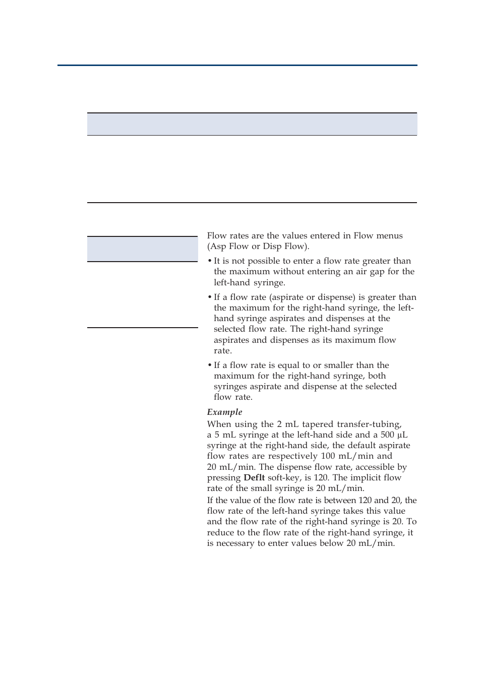 Operation - advanced use, Additional information, Flow rates - dual-syringe model | Gilson 402 User Manual | Page 82 / 124