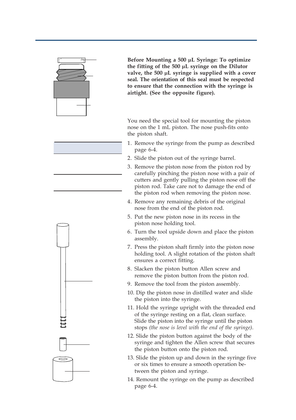 Maintenance, Changing the 1 ml piston noses | Gilson 402 User Manual | Page 94 / 124