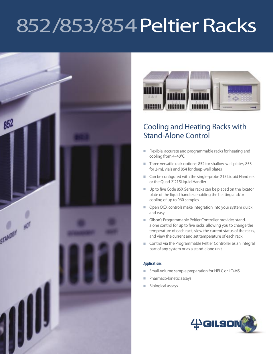 Gilson Peltier Racks 854 User Manual | 2 pages