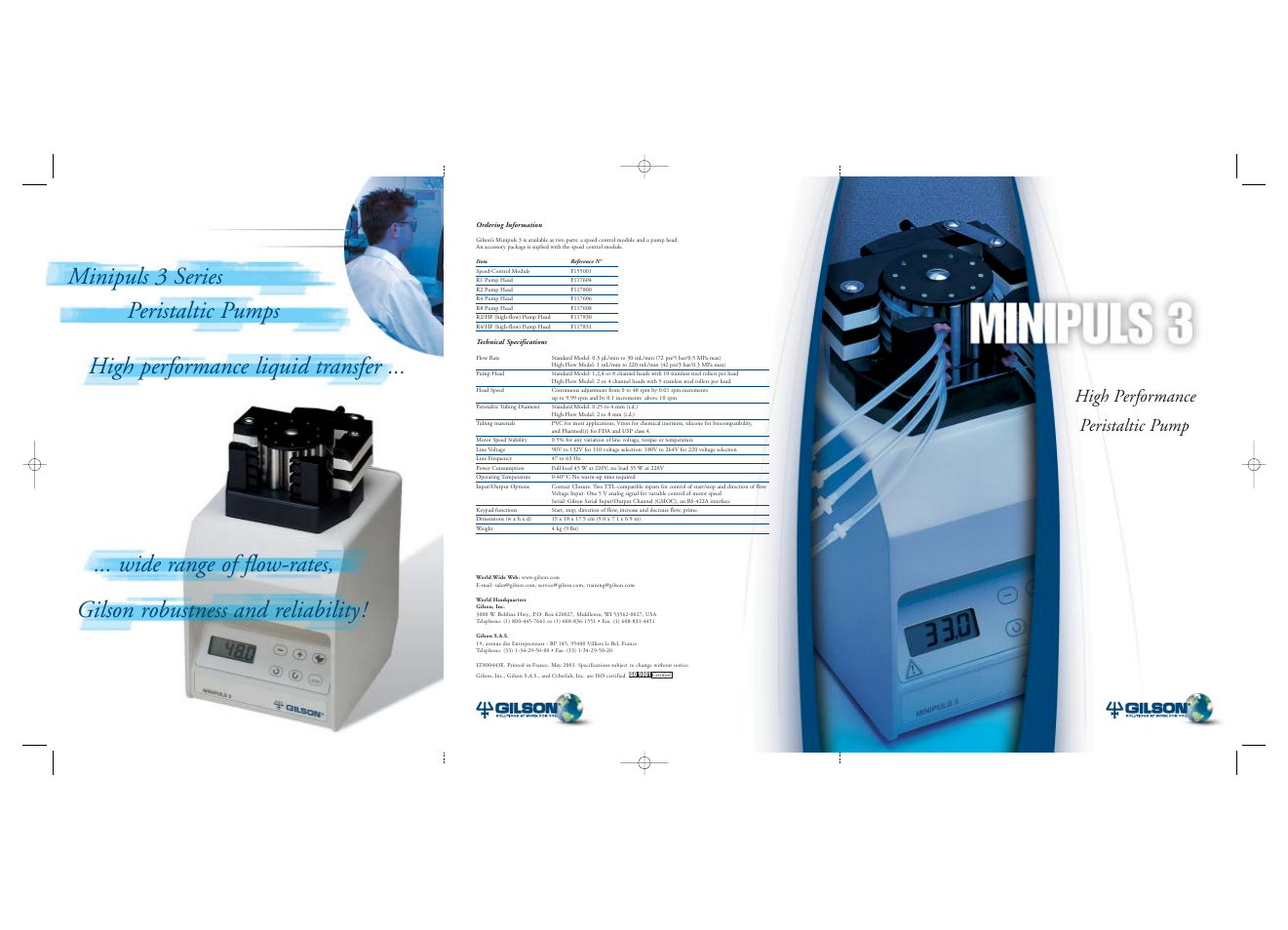 Gilson Minipuls 3 User Manual | 2 pages