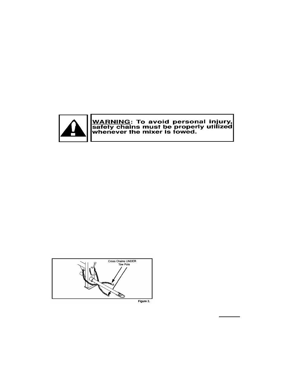 Tow pole assembly, Saftey chains | Marshalltown 600MP MIXER User Manual | Page 7 / 28