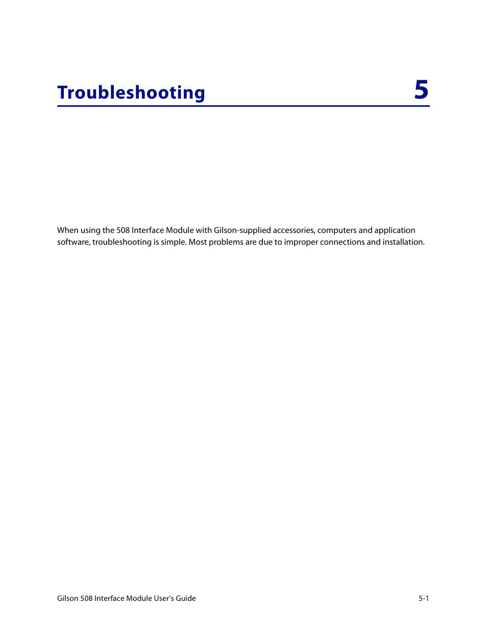 Troubleshooting | Gilson 508 User Manual | Page 17 / 20