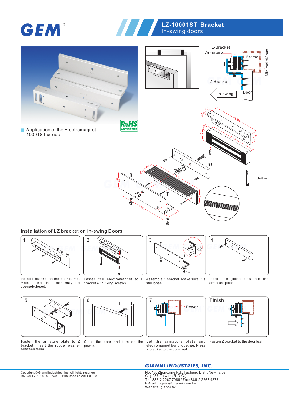 Gianni Industries GEM LZ-10001ST User Manual | 1 page