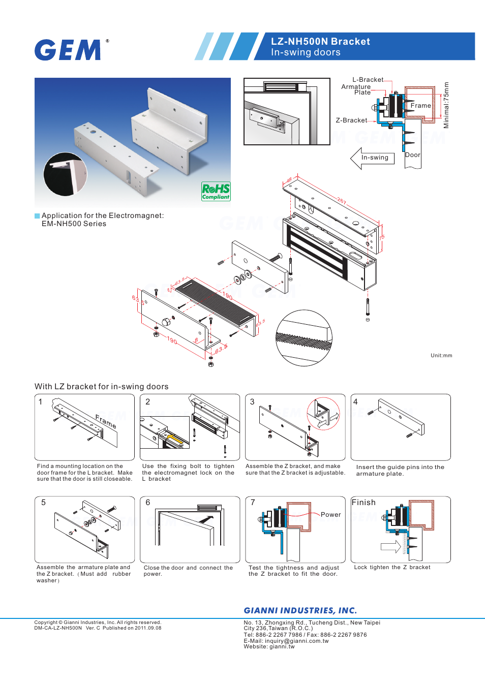 Gianni Industries LZ-NH500N User Manual | 1 page