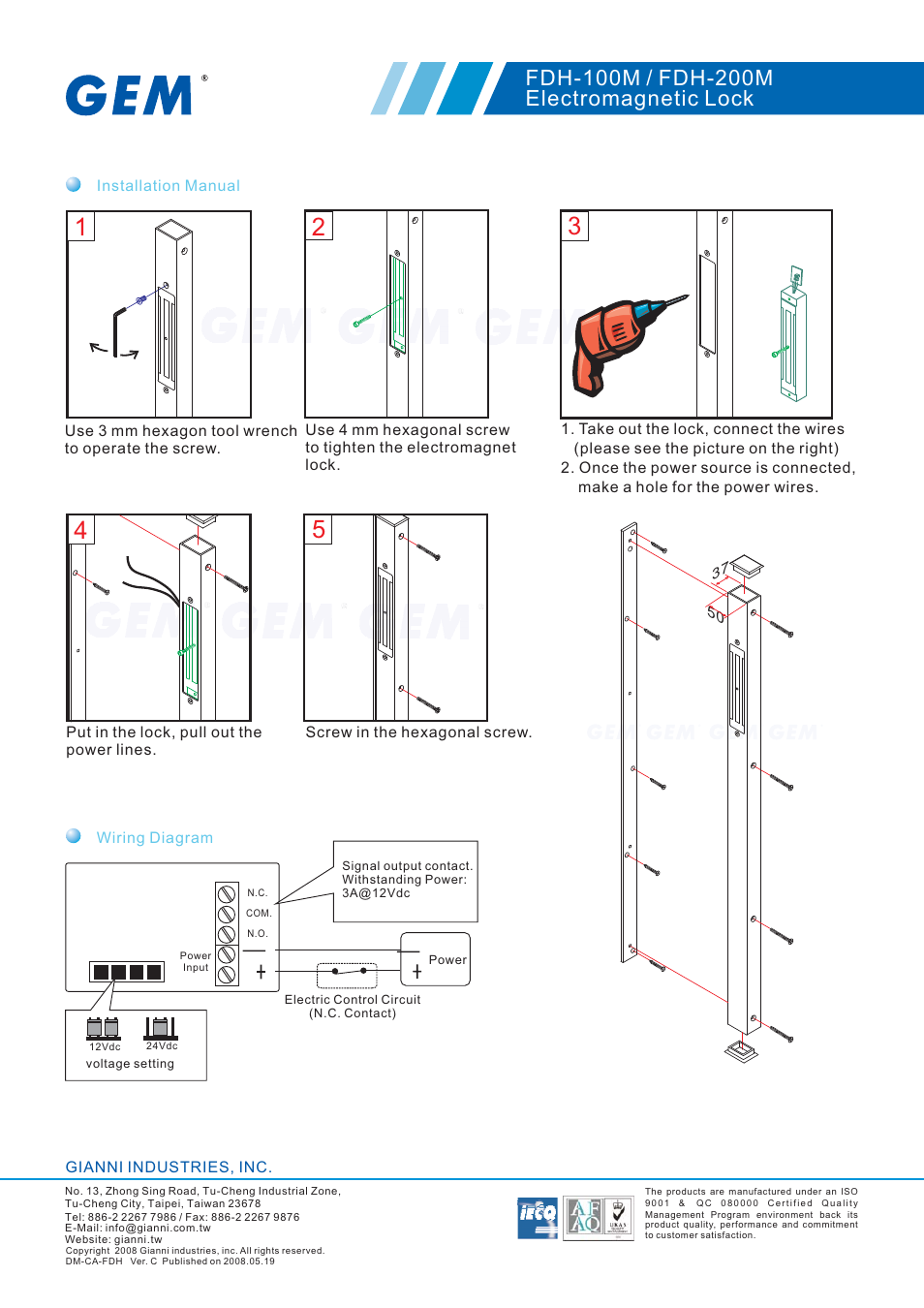 Gianni Industries FDH-200M User Manual | Page 2 / 2