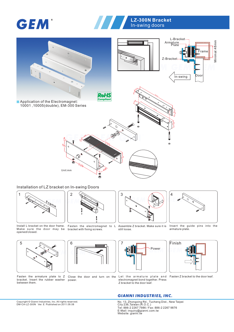 Gianni Industries LZ-300N User Manual | 1 page