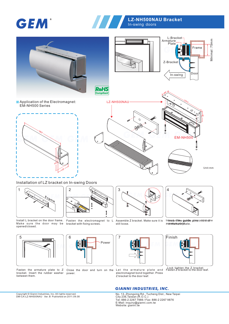 Gianni Industries LZ-NH500NAU User Manual | 1 page