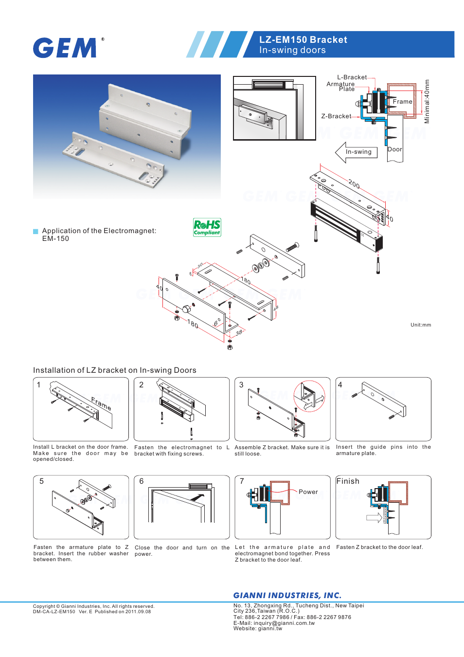 Gianni Industries GEM 40 User Manual | 1 page