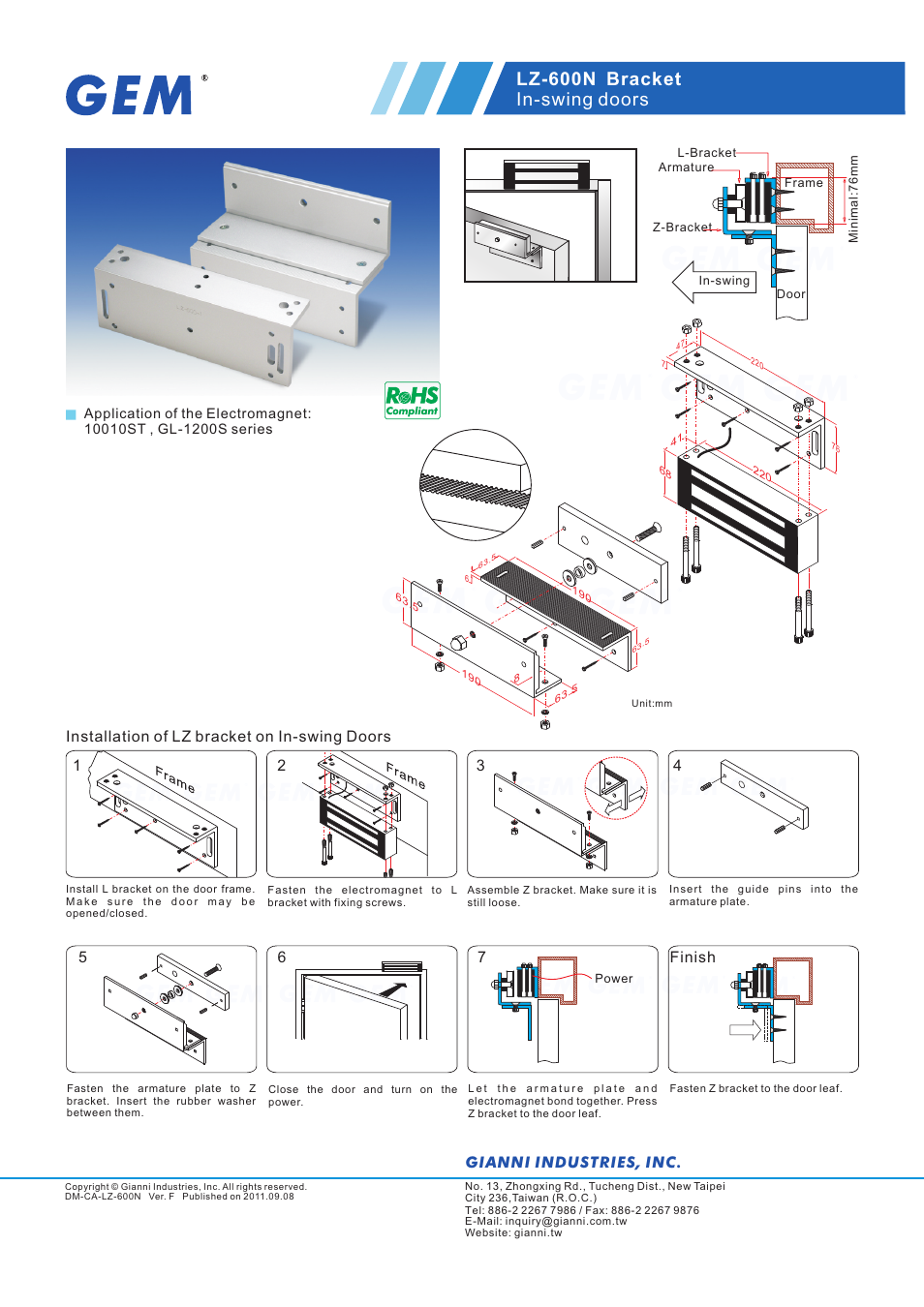 Gianni Industries LZ-600N User Manual | 1 page
