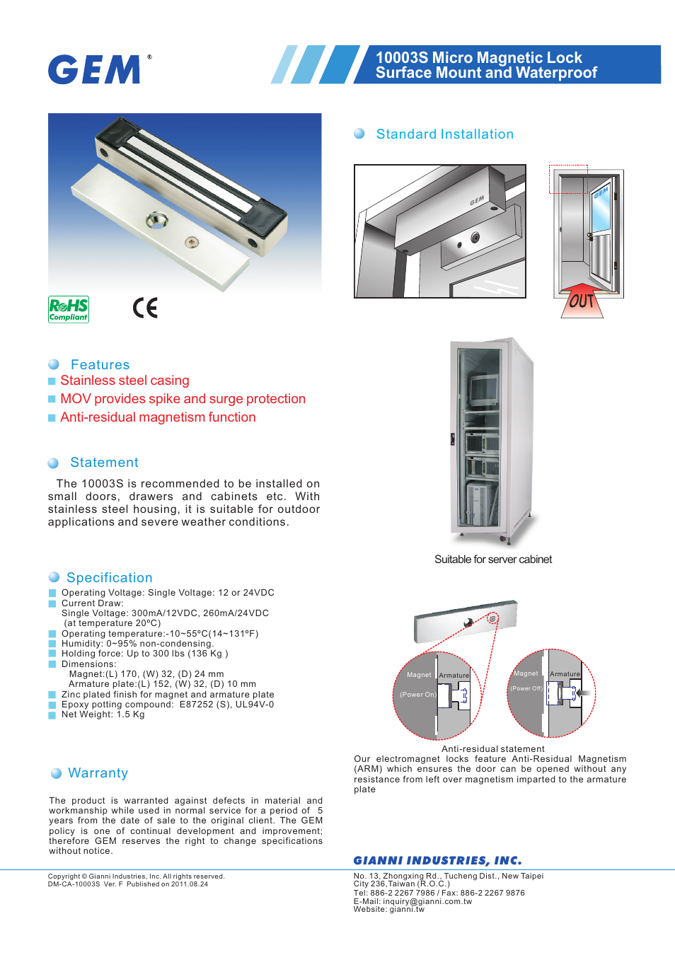 Gianni Industries Micro Surface User Manual | 2 pages