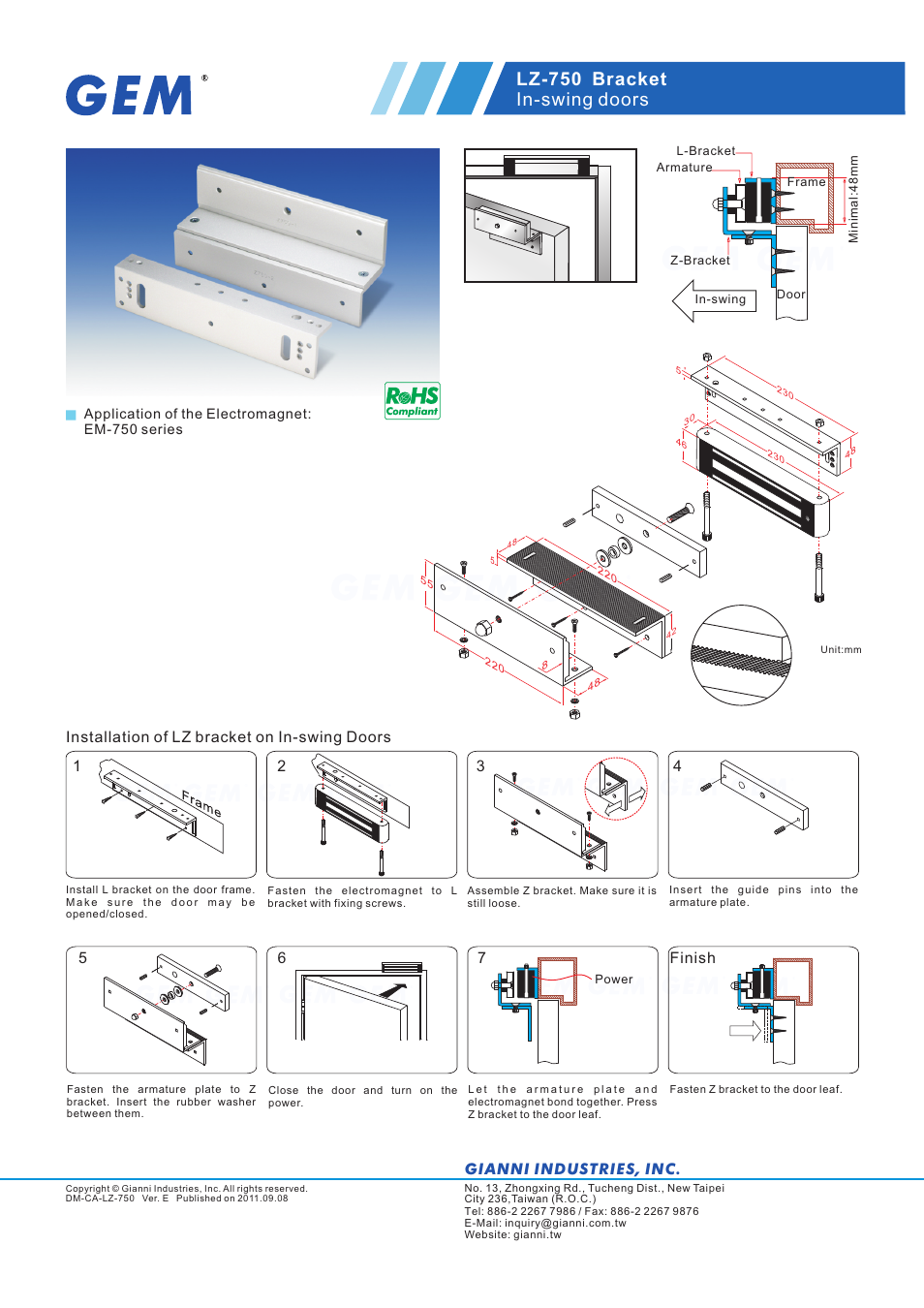 Gianni Industries LZ-750 User Manual | 1 page