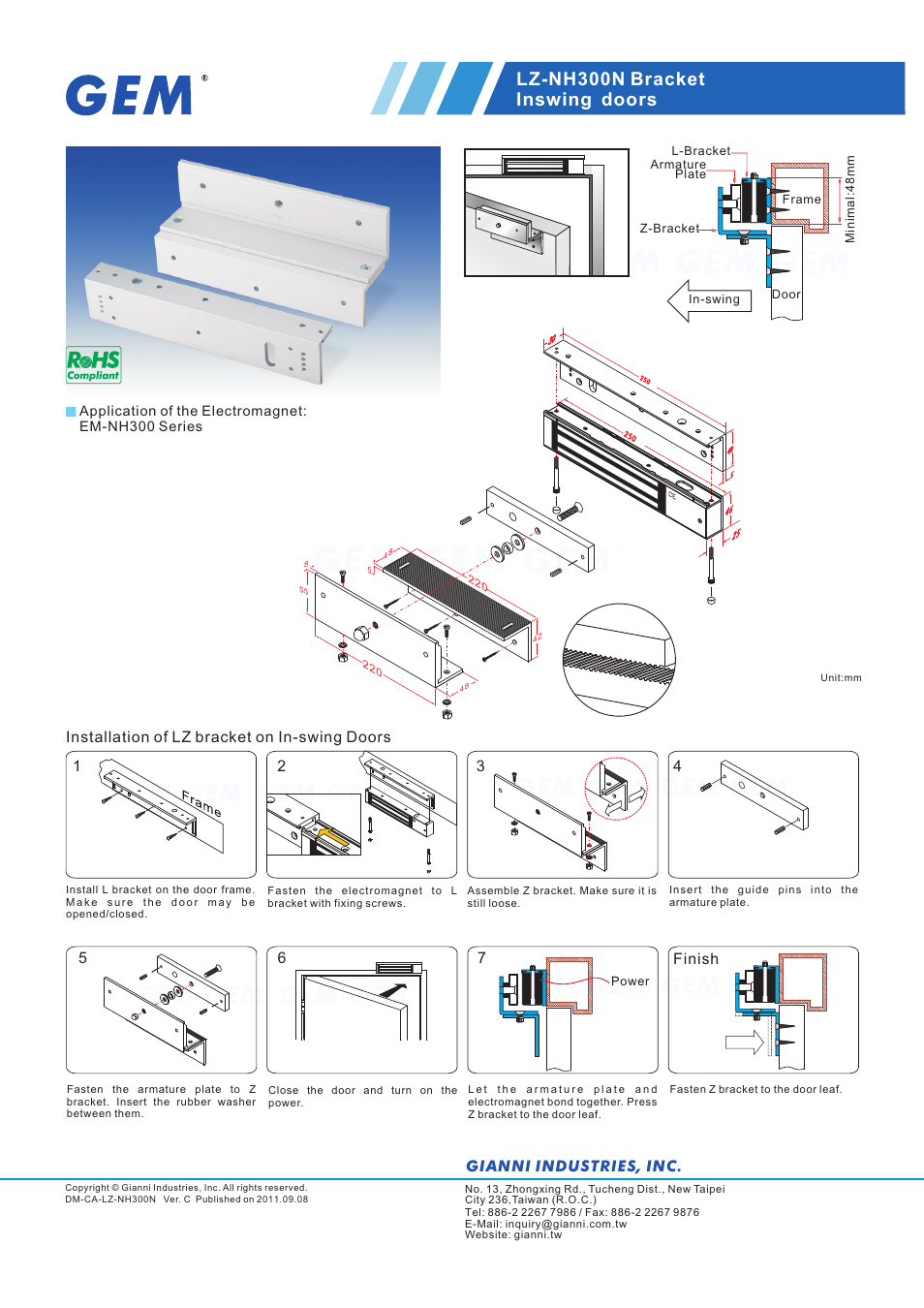 Gianni Industries EM-NH300 Series User Manual | 1 page