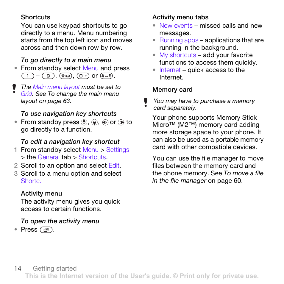 Sony Ericsson Z780 User Manual | Page 14 / 85