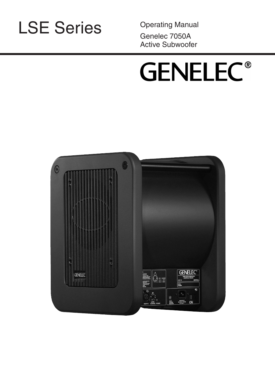 Genelec 7050A User Manual | 4 pages