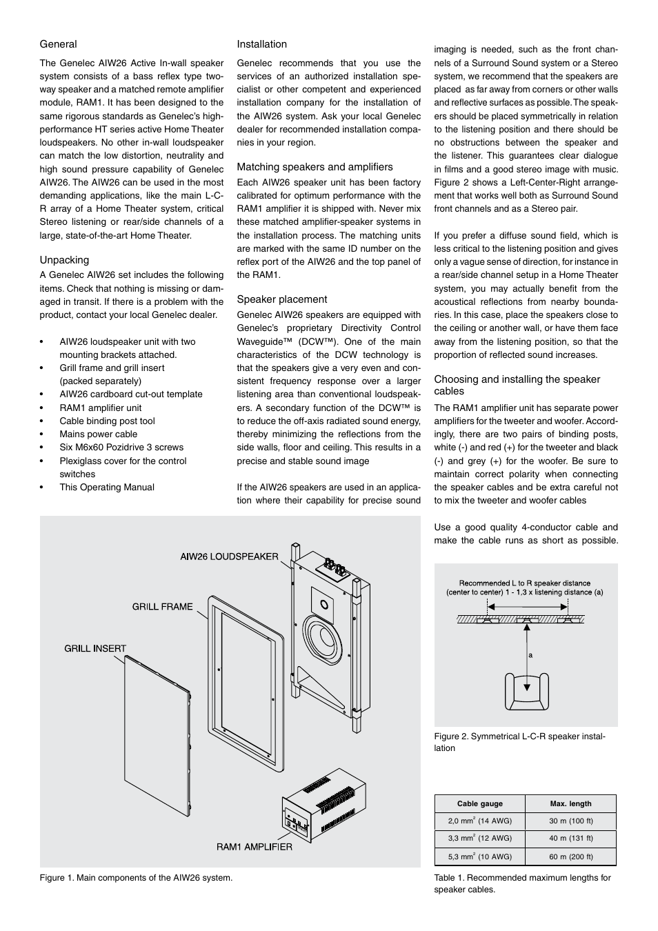 Genelec AIW26 User Manual | Page 2 / 6